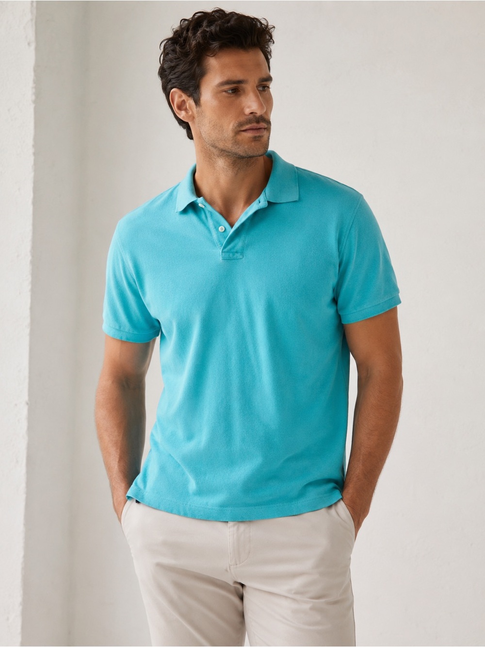 Gap Men’s Pre loved Modern Pique Polo in size L & 100% Cotton.